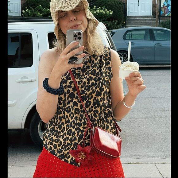 ZARA Crossbody Bag with Flower Charm NWT - Picture 6 of 14